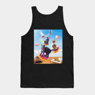 Cat Donut - Cats Riding Donuts Tank Top